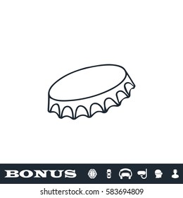 Cover of beer icon flat. Black pictogram on white background. Vector illustration symbol and bonus button