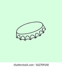 Cover of beer icon flat. Grey vector symbol on green background