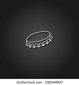 Cover of beer icon flat. Simple White pictogram on black background with shadow. Vector illustration symbol