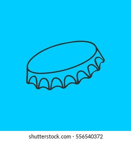 Cover of beer icon flat. Simple vector black pictogram on blue background