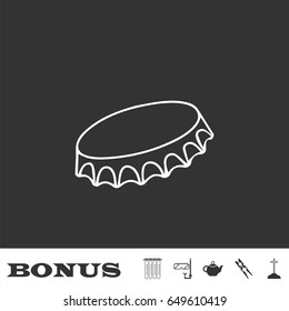 Cover of beer icon flat. White pictogram on black background. Vector illustration symbol and bonus icons