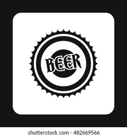 Cover beer icon in simple style isolated on white background. Bottle symbol vector illustration