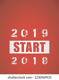 Cover, the beginning of the new year. 2018 for the year 2019. Vector graphics
with gradient.