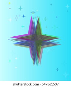 cover between mixed visualization, talented stars vector background over party