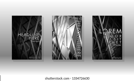 Cover book with background geometric design. Shapes lines and stripes with gradient colors. Valid for banners, placards, leaflets, poster designs, etc. Eps10 vector template