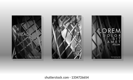 Cover book with background geometric design. Shapes lines and stripes with gradient colors. Valid for banners, placards, leaflets, poster designs, etc. Eps10 vector template