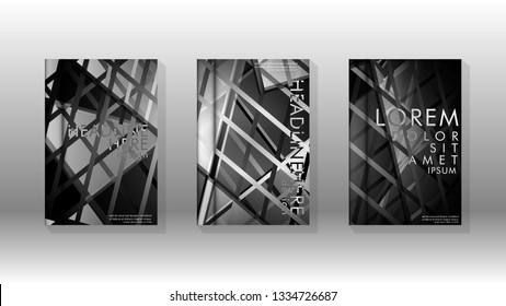 Cover book with background geometric design. Shapes lines and stripes with gradient colors. Valid for banners, placards, leaflets, poster designs, etc. Eps10 vector template