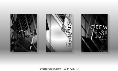 Cover book with background geometric design. Shapes lines and stripes with gradient colors. Valid for banners, placards, leaflets, poster designs, etc. Eps10 vector template