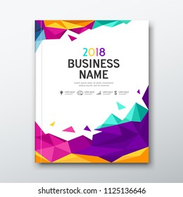 Cover Book Business name geometric abstract colorful on white background design, vector illustration