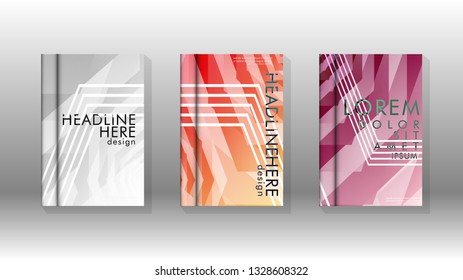 Cover book colorful hexagon abstract background. Transparent vector background in EPS 10.
