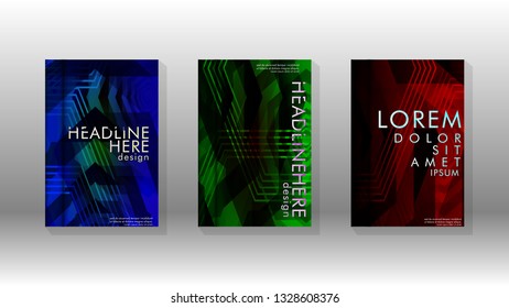 Cover book colorful hexagon abstract background. Transparent vector background in EPS 10.