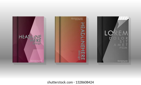 Cover book colorful hexagon abstract background. Transparent vector background in EPS 10.