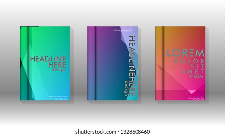 Cover book colorful hexagon abstract background. Transparent vector background in EPS 10.