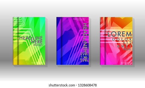 Cover book colorful hexagon abstract background. Transparent vector background in EPS 10.