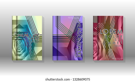 Cover book colorful hexagon abstract background. Transparent vector background in EPS 10.