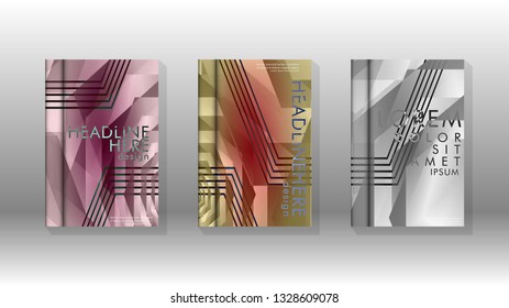 Cover book colorful hexagon abstract background. Transparent vector background in EPS 10.