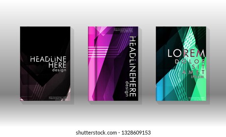 Cover book colorful hexagon abstract background. Transparent vector background in EPS 10.