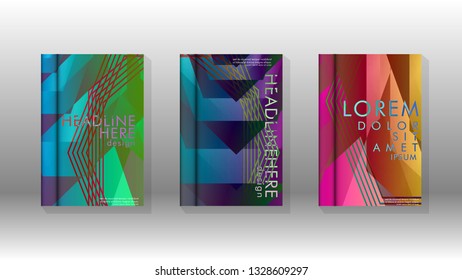 Cover book colorful hexagon abstract background. Transparent vector background in EPS 10.