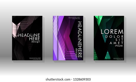 Cover book colorful hexagon abstract background. Transparent vector background in EPS 10.