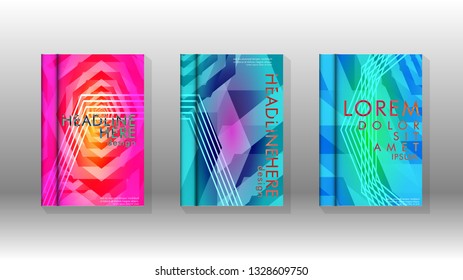 Cover book colorful hexagon abstract background. Transparent vector background in EPS 10.