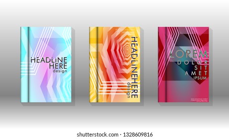 Cover book colorful hexagon abstract background. Transparent vector background in EPS 10.