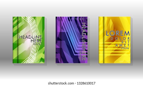 Cover book colorful hexagon abstract background. Transparent vector background in EPS 10.
