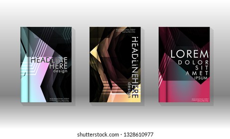 Cover book colorful hexagon abstract background. Transparent vector background in EPS 10.