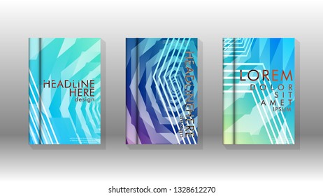 Cover book colorful hexagon abstract background. Transparent vector background in EPS 10.