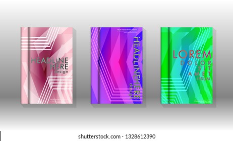 Cover book colorful hexagon abstract background. Transparent vector background in EPS 10.