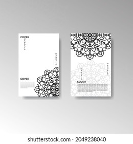 Cover Book coloring page with Mandala EPS 10
