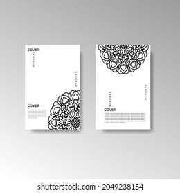Cover Book coloring page with Mandala EPS 10