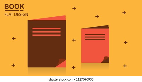 Cover Book Combination Simple Design, Creative design with Brown color, Orange Background Vector Art Illustration.