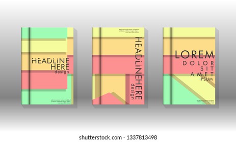 Cover book concept abstract geometric background with a combination of colors and shapes