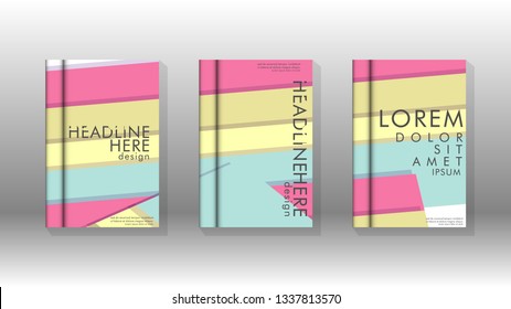 Cover book concept abstract geometric background with a combination of colors and shapes