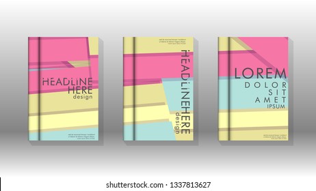 Cover book concept abstract geometric background with a combination of colors and shapes