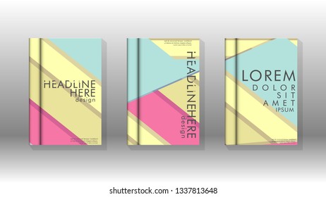 Cover book concept abstract geometric background with a combination of colors and shapes
