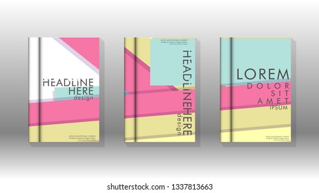 Cover book concept abstract geometric background with a combination of colors and shapes