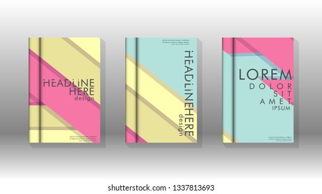 Cover book concept abstract geometric background with a combination of colors and shapes