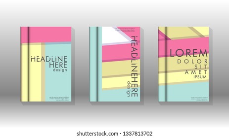 Cover book concept abstract geometric background with a combination of colors and shapes
