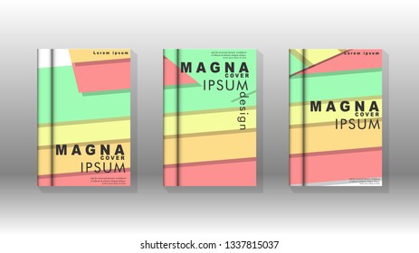 Cover book concept abstract geometric background with a combination of colors and shapes