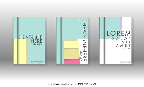 Cover book concept abstract geometric background with a combination of colors and shapes