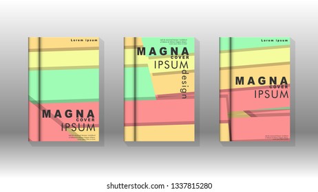 Cover book concept abstract geometric background with a combination of colors and shapes