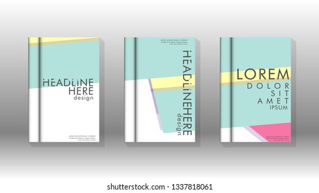 Cover book concept abstract geometric background with a combination of colors and shapes