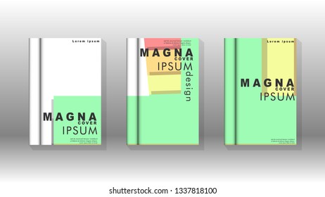 Cover book concept abstract geometric background with a combination of colors and shapes