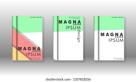 Cover book concept abstract geometric background with a combination of colors and shapes