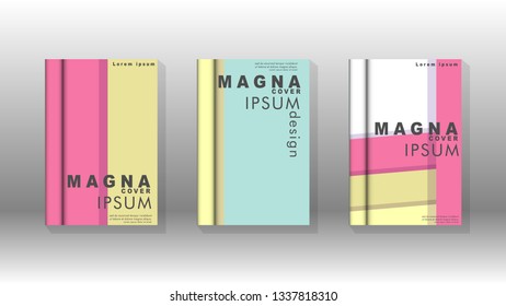 Cover book concept abstract geometric background with a combination of colors and shapes