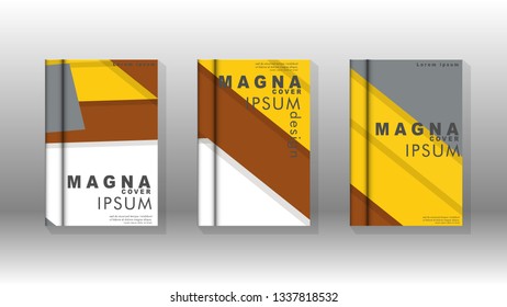 Cover book concept abstract geometric background with a combination of colors and shapes