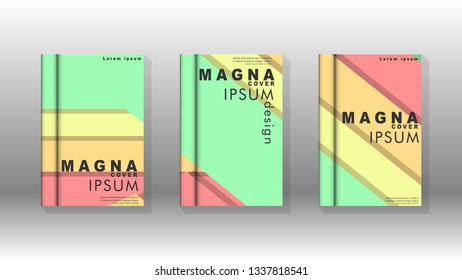 Cover book concept abstract geometric background with a combination of colors and shapes