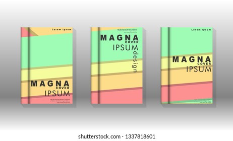 Cover book concept abstract geometric background with a combination of colors and shapes