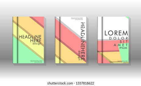 Cover book concept abstract geometric background with a combination of colors and shapes